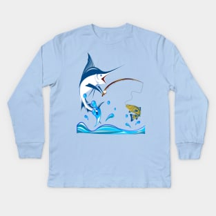 MARLIN FISHING TRIP Kids Long Sleeve T-Shirt